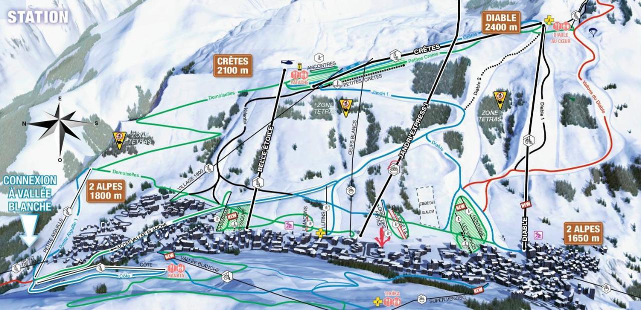 Residence Plein Sud A Cote Jandri Express, Front De Neige, Vue Splendide, Label 2 Alpes, Classe 2 Etoiles Tourisme Les Deux Alpes Exteriör bild